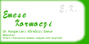 emese kormoczi business card