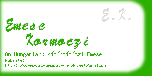 emese kormoczi business card